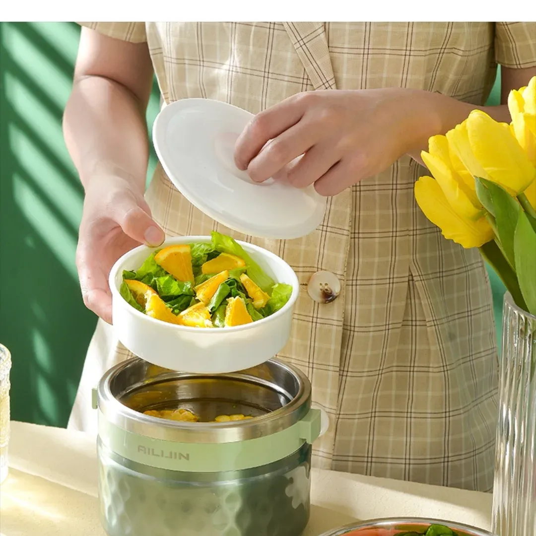 Thermal Stainless Steel Lunch Carrier 01034 - Image 3