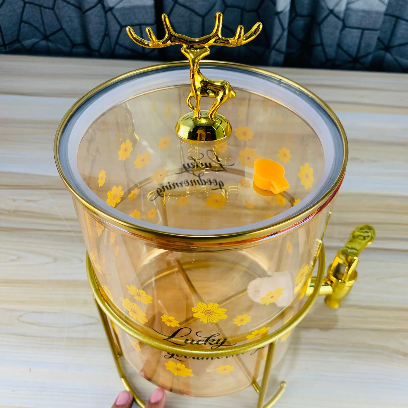3.6 Liter Yellow Flower Juice Dispenser 00916