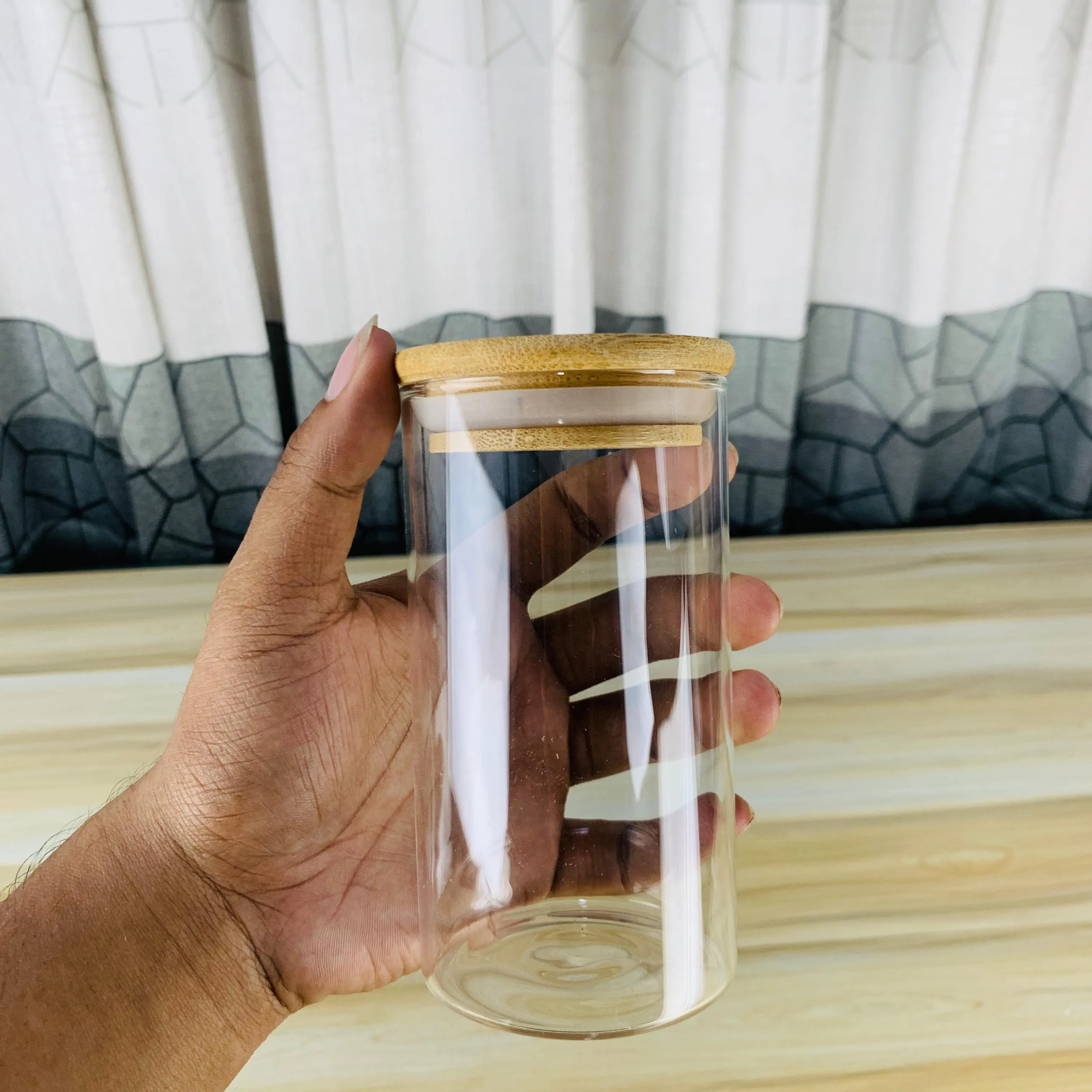 3pcs Wooden Lid Round Airtight Jar Set 01019 - Image 4