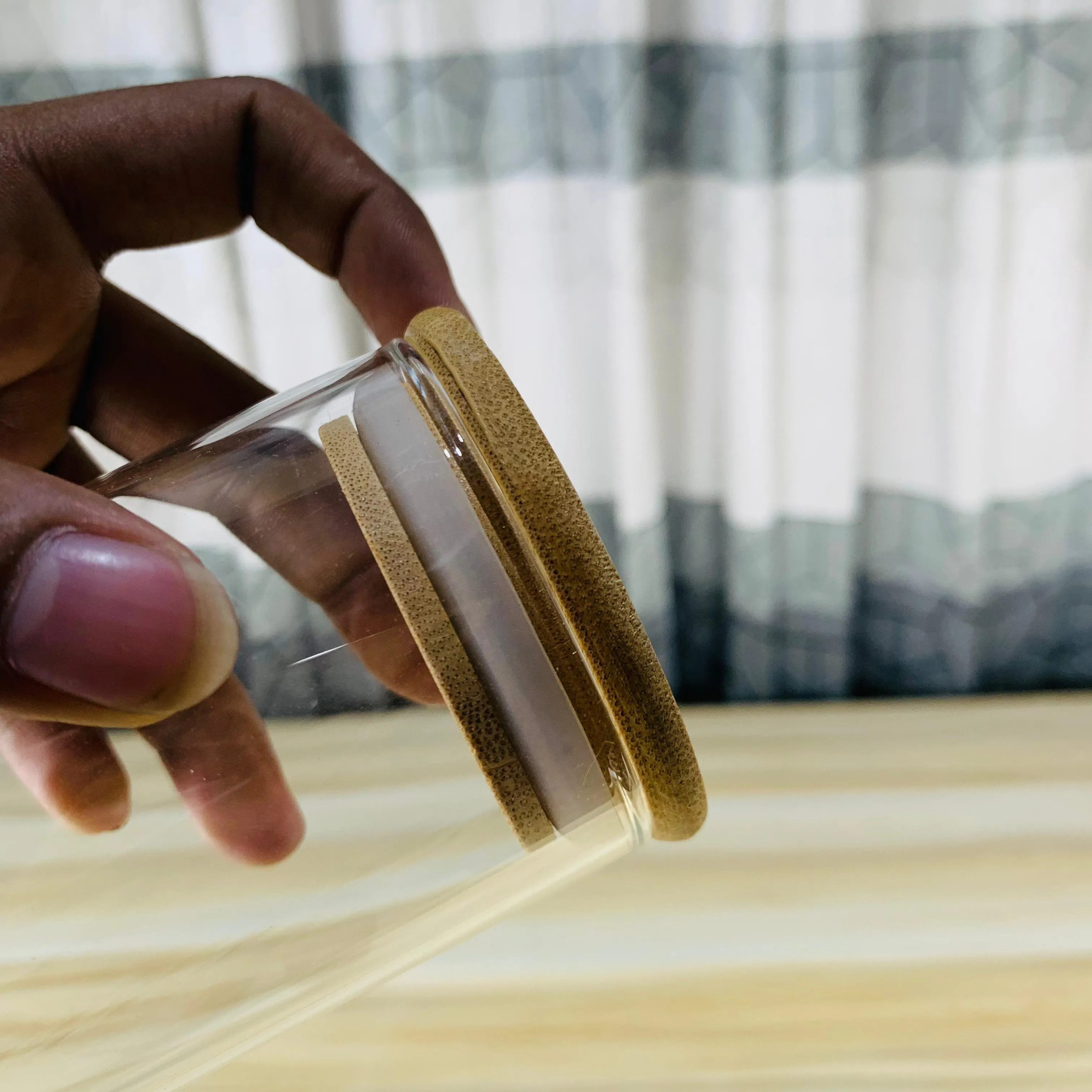 3pcs Wooden Lid Round Airtight Jar Set 01019 - Image 5