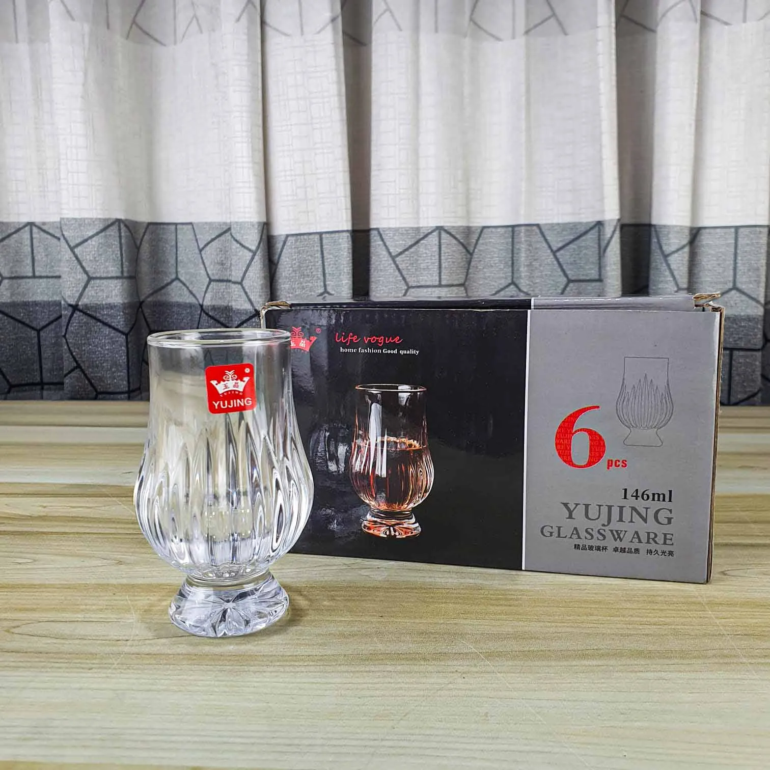 Yujing Short Juice Glass Staip HLN YJ3212 01273