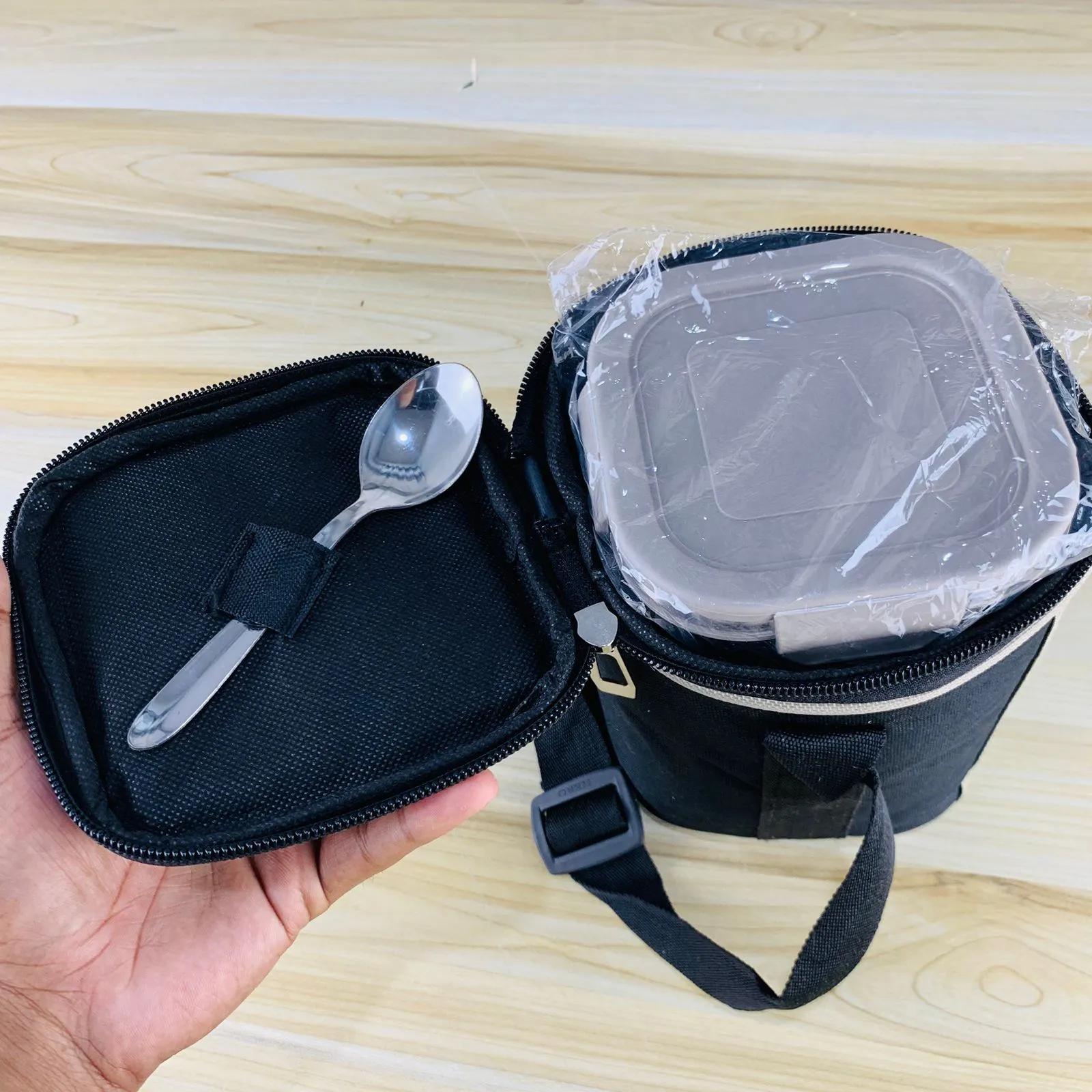 Square Lunch Box 3bati With Bag