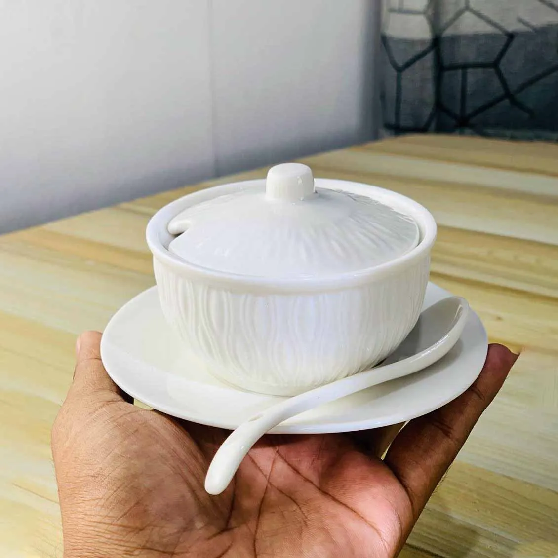 Bone China Ceramic Salt Pot 01113