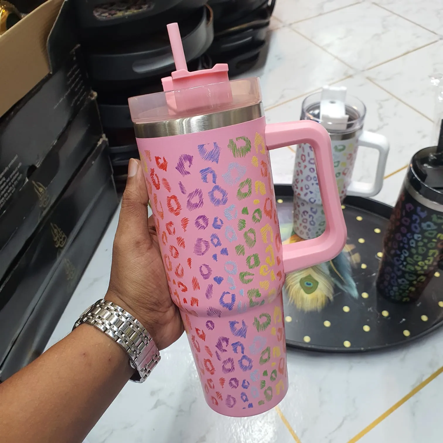 Hot and Cold Thermal Water bottle (Leopard) 01136 - Image 3