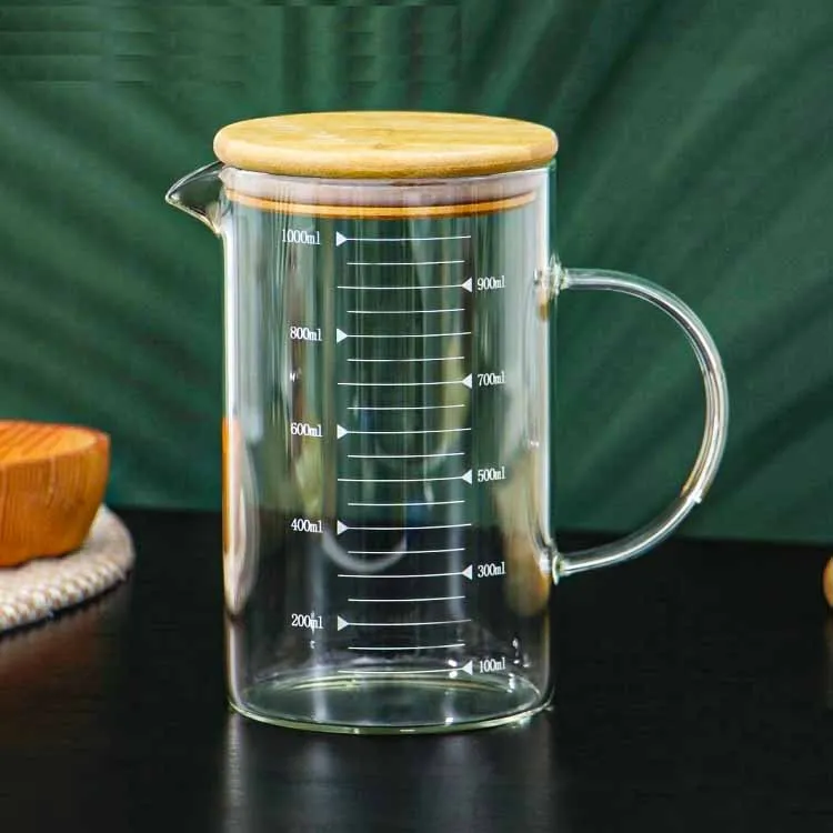1000ml Borosilicate Measuring Cup with Wooden lid 00988