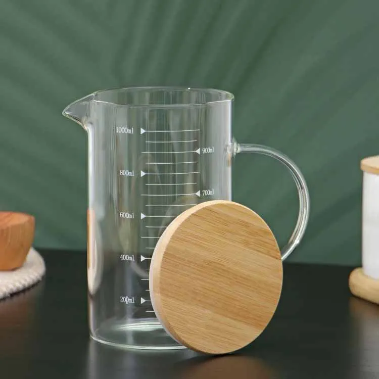 1000ml Borosilicate Measuring Cup with Wooden lid 00988