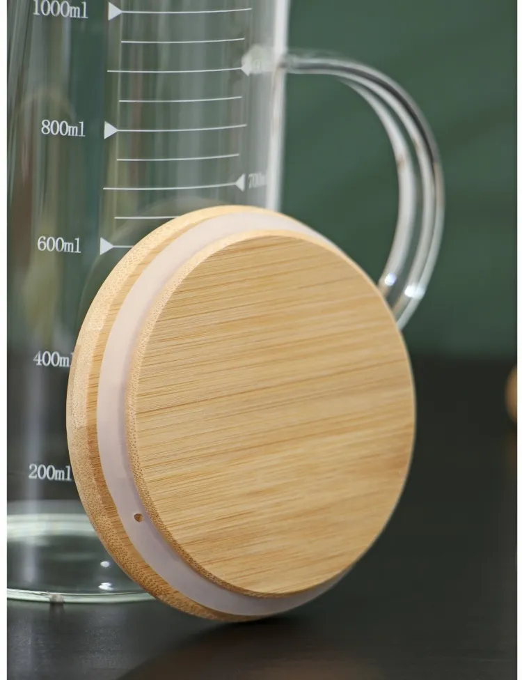 1000ml Borosilicate Measuring Cup with Wooden lid 00988 - Image 3