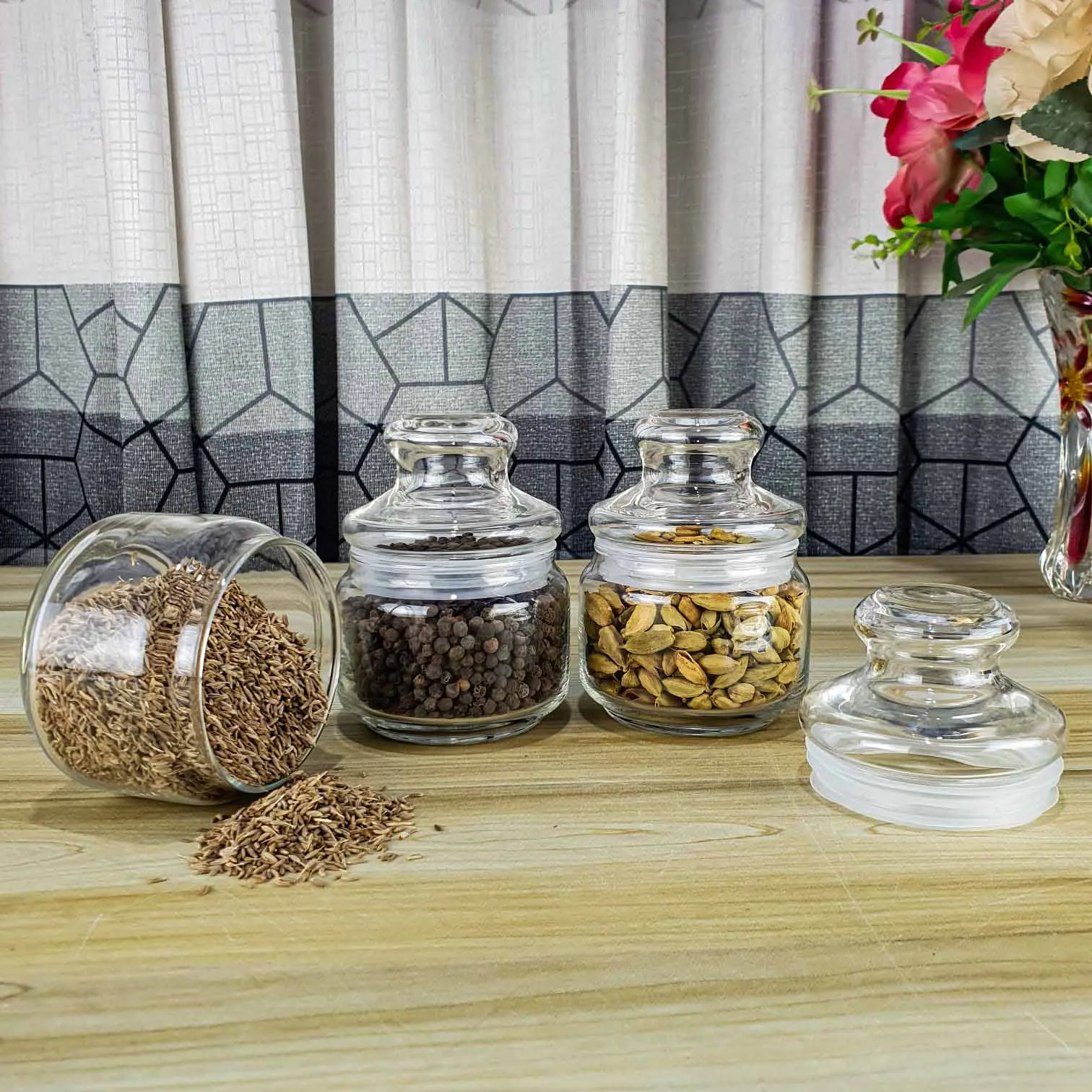 3pcs 325ml Ocean Crystal Airtight Glass jar 01225