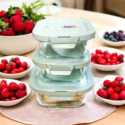 3pcs Square Blue Airtight Bati Set HR 01352