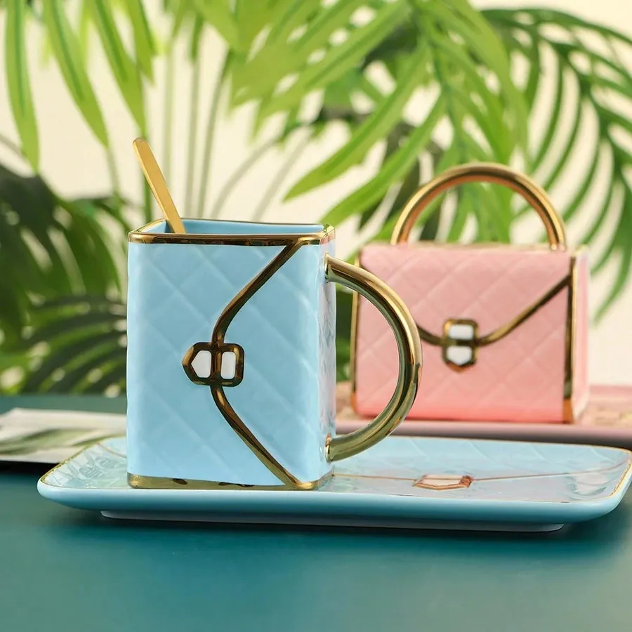 Ceramic Cup with Trey Bag Cp 08  01157