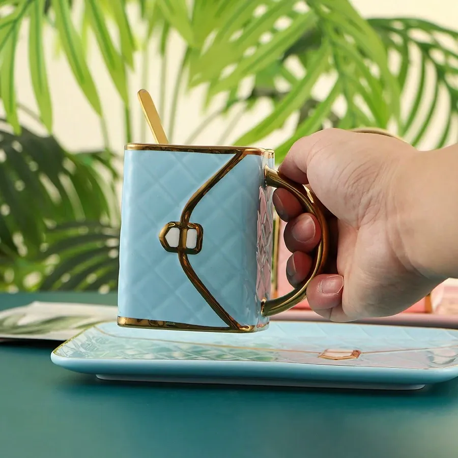 Ceramic Cup with Trey Bag Cp 08  01157
