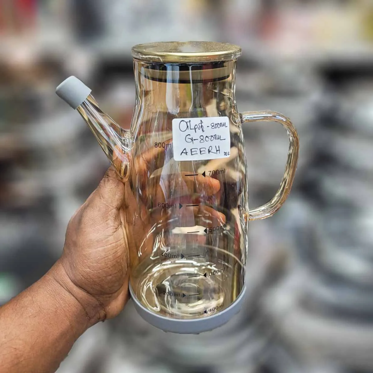 Golden Oilpot with Steel Lid – AH 00714 - Image 5