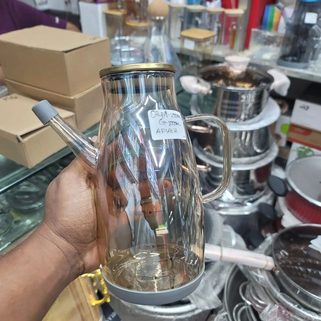 Golden Oilpot with Steel Lid – AH 00714 - Image 6
