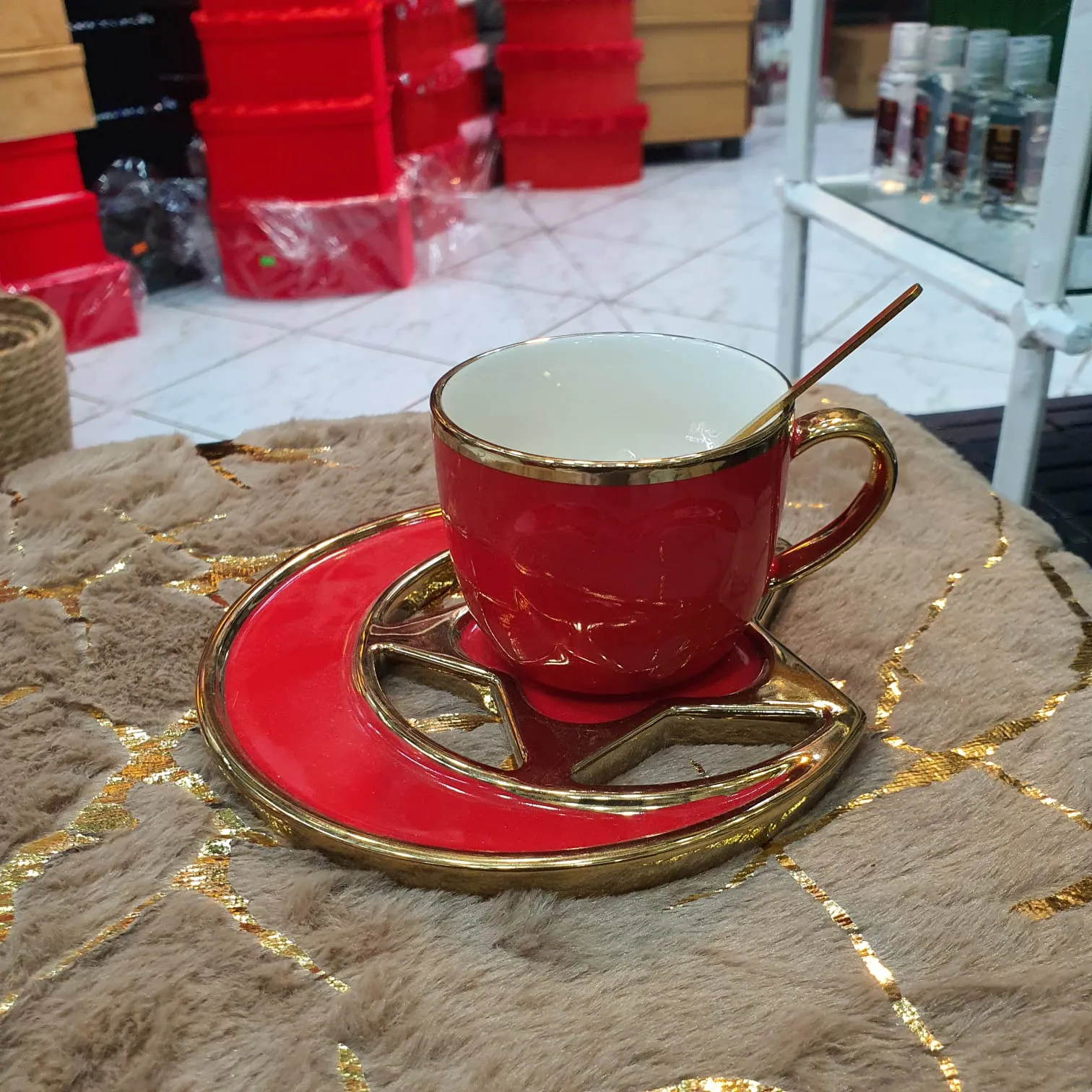 Ceramic Cup with Tray Star 6-7  01153 - Image 5