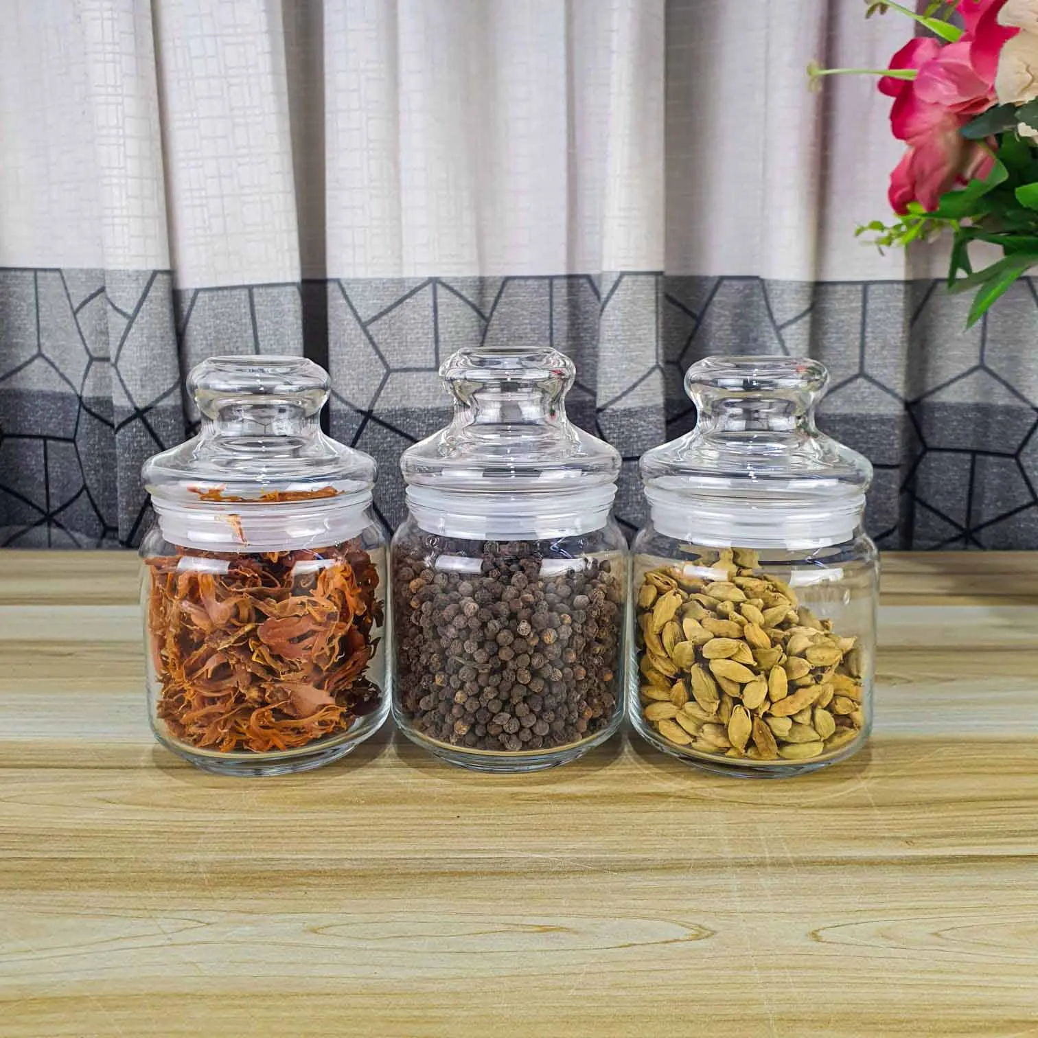 3pcs 500ml Ocean Crystal Airtight Glass jar 01225