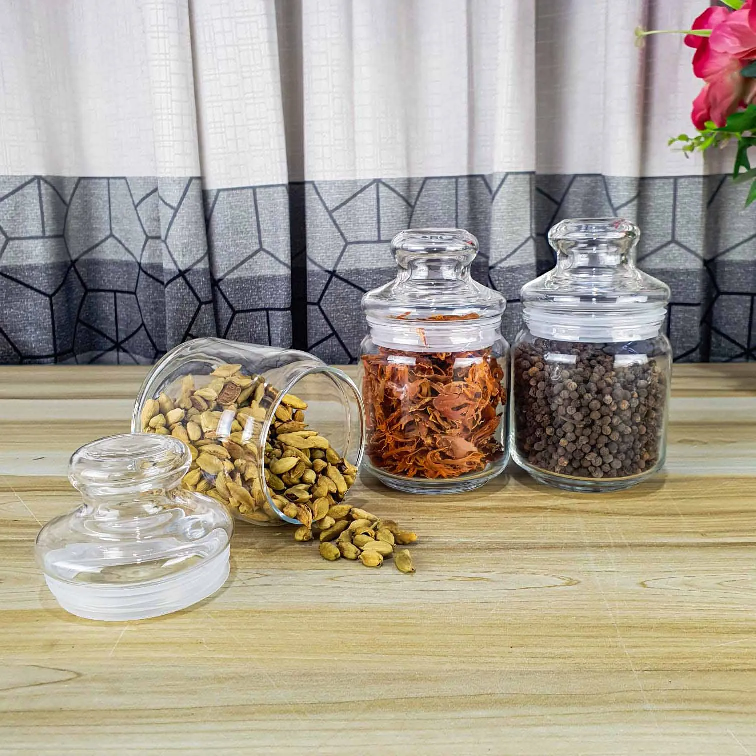 3pcs 500ml Ocean Crystal Airtight Glass jar 01225