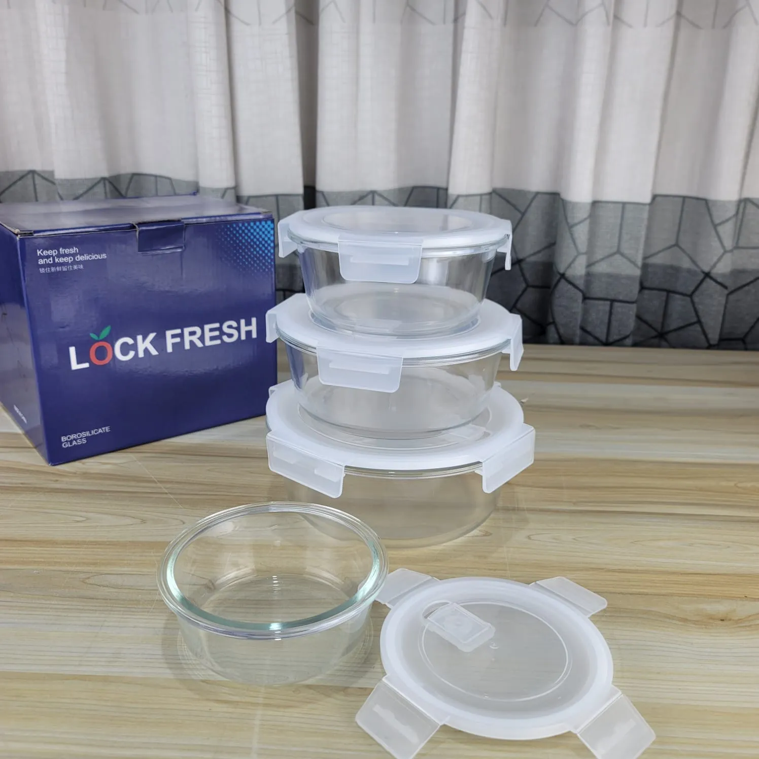 4pcs Transparent Round Airtight Bati Set 01091 - Image 3