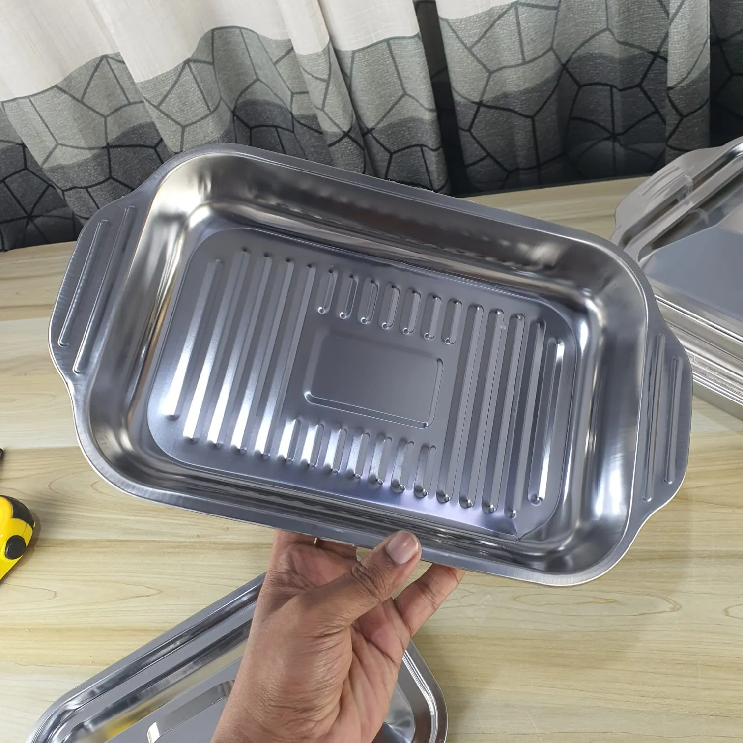 3pcs MS Steel Serving Dish With Lid 01290 - Image 4