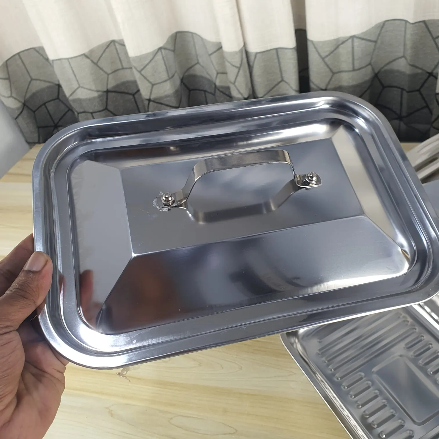 3pcs MS Steel Serving Dish With Lid 01290 - Image 5