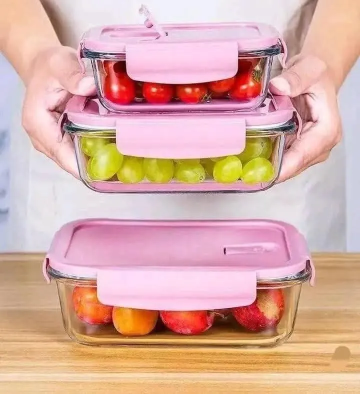 3pcs Pink Airtight Bati Set 01351
