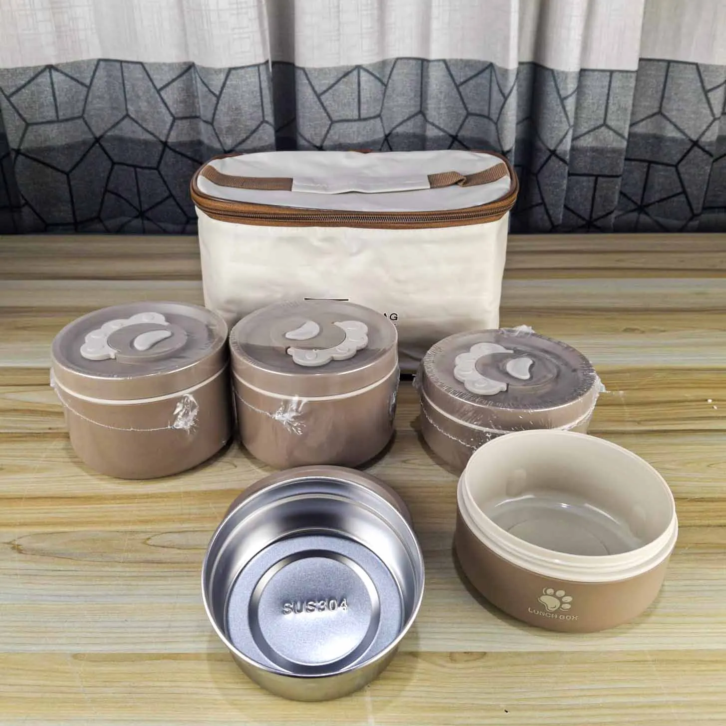 4Pcs Stainless steel Lunch box with bag 00039 - Image 6