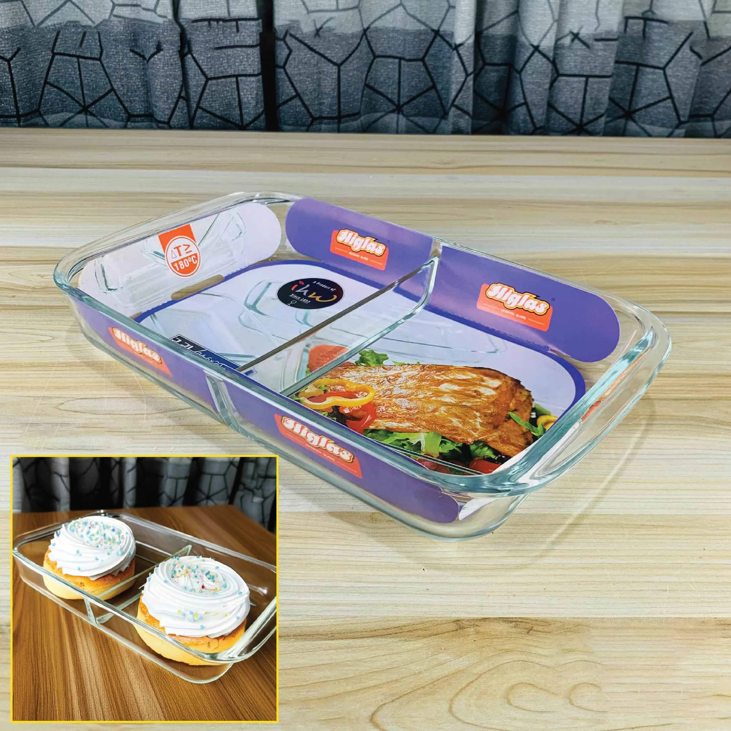 2.2 Liter Rectangular Divided Dish- IHW 00557