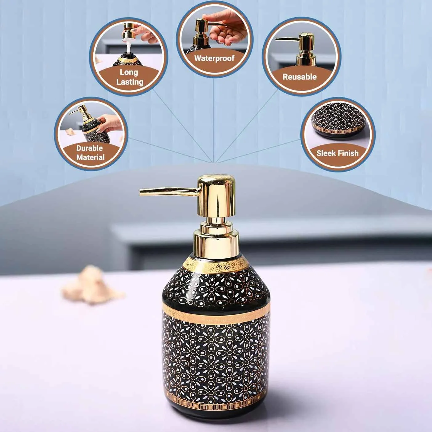 Ceramic Soap Dispenser Black 00851