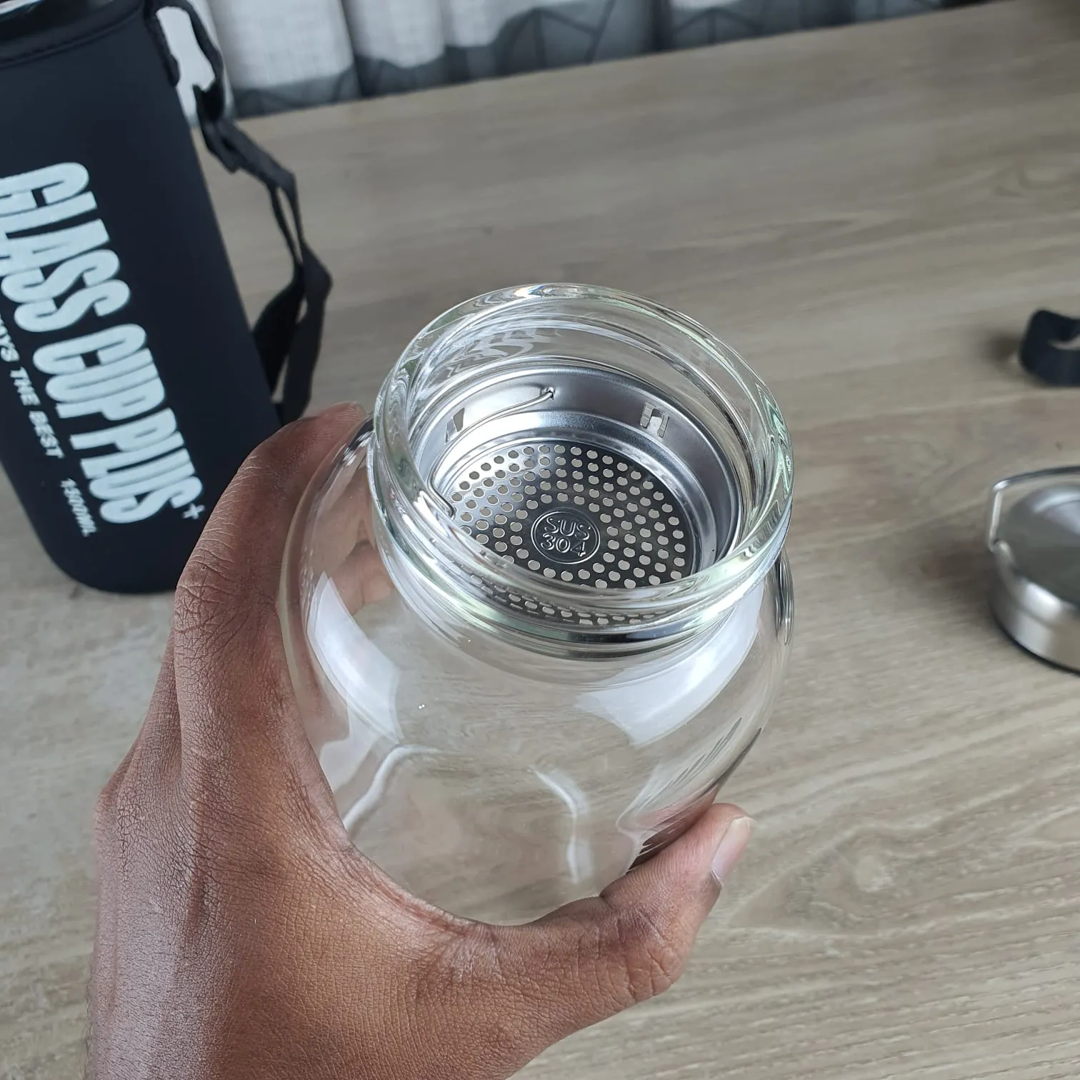 Glass cup plus Water bottle 00284