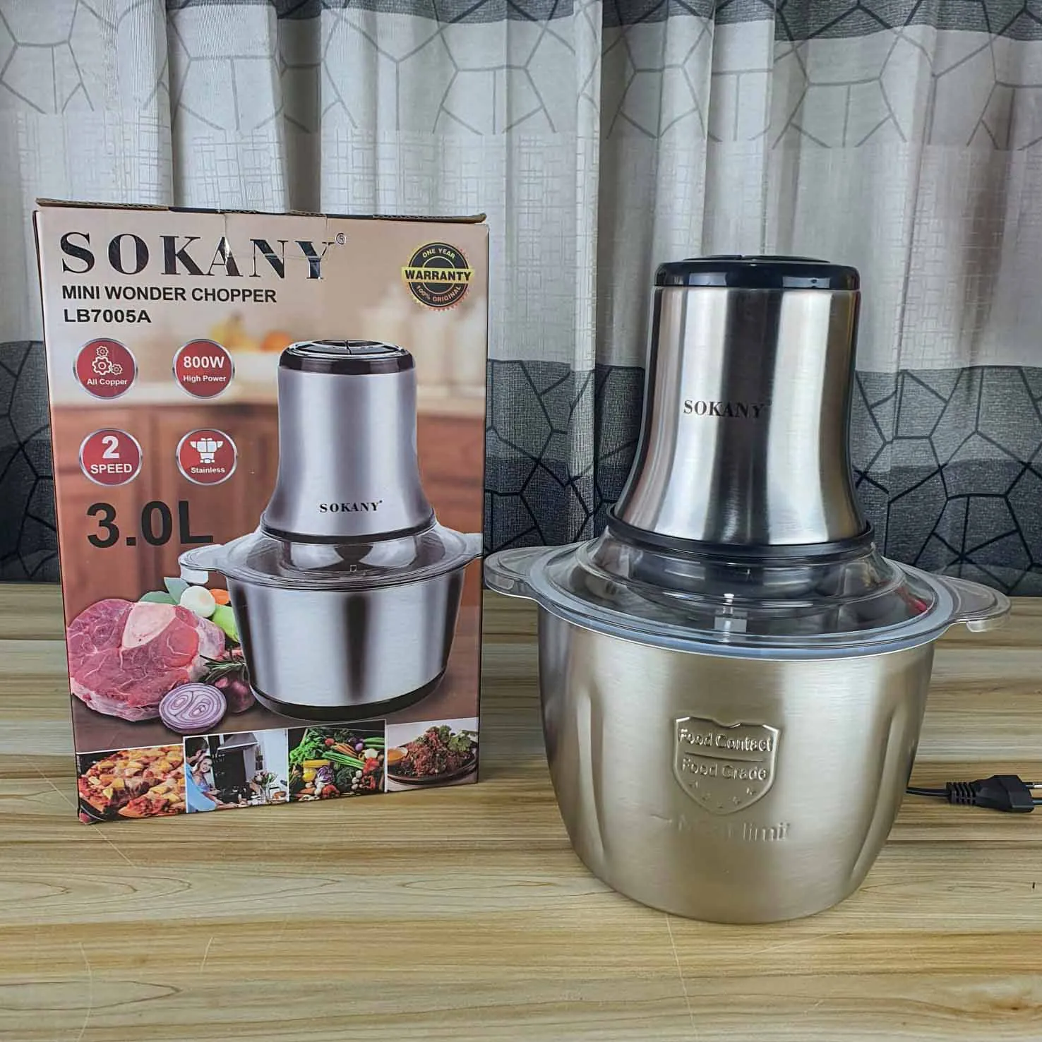 3 Liter Sokany Wonder Chopper - LB7005A 00908 - Image 6