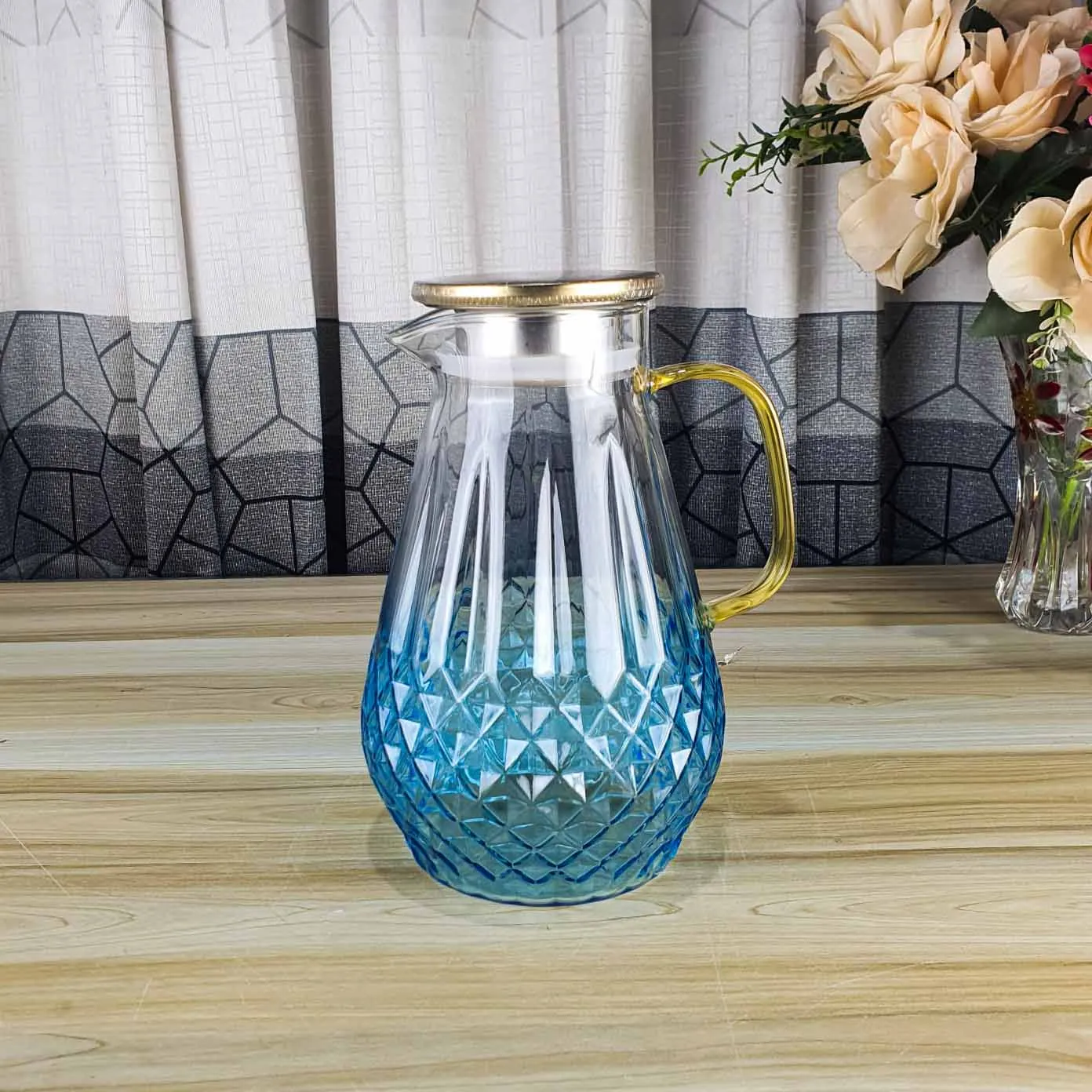 1.8 liter Diamond Glass Jug (BLUE) HDV-20 01205