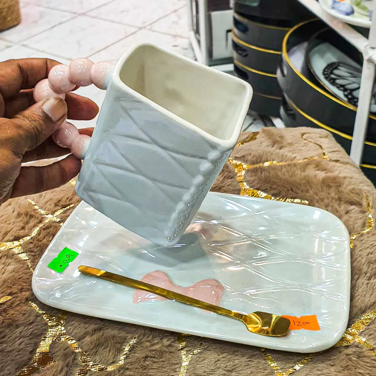 Ceramic Cup with Trey Bag2 CP9  01158