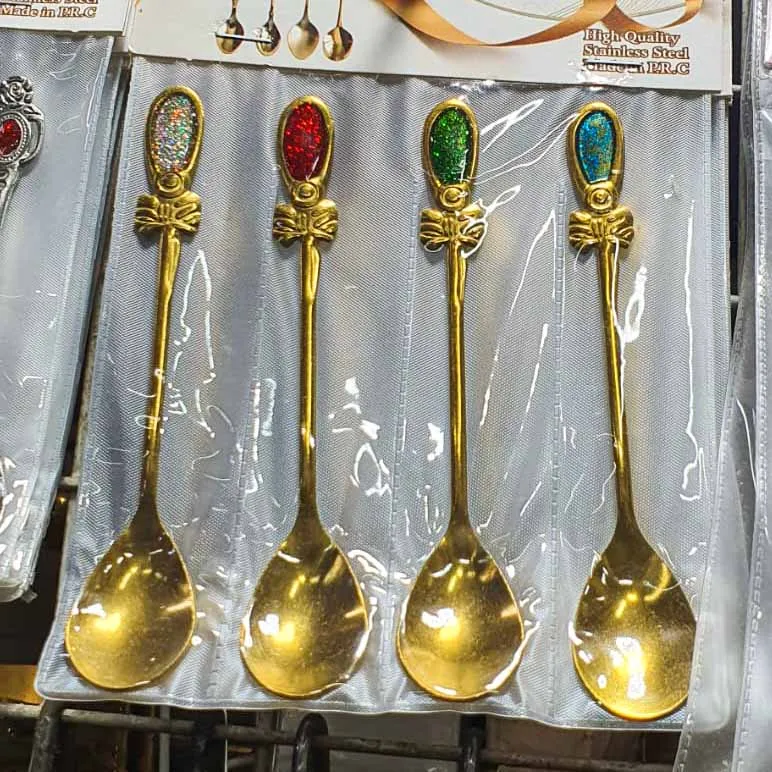 Stainless Steel Golden Tea Spoon 01335