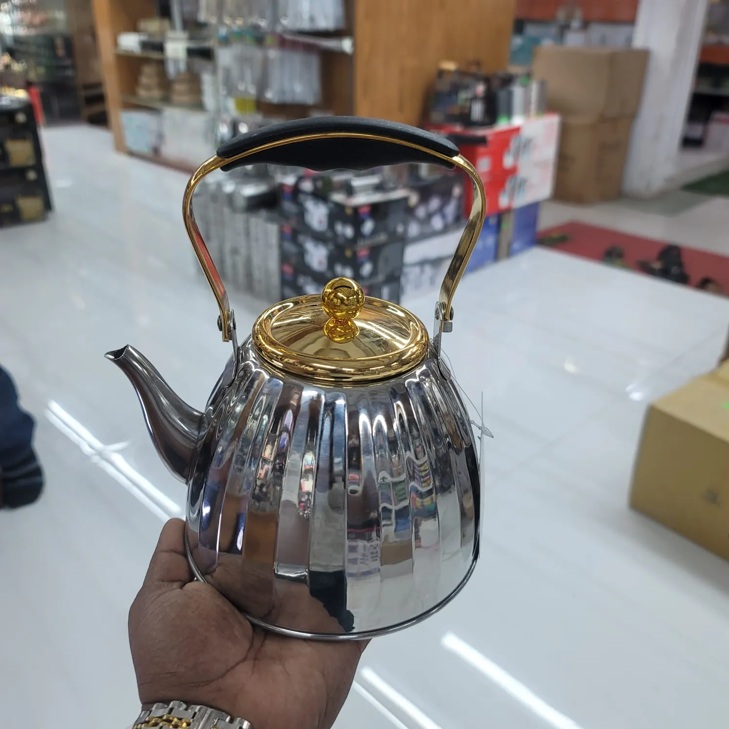 2 Pcs Steel Kettle Set Step Design 00955 - Image 4