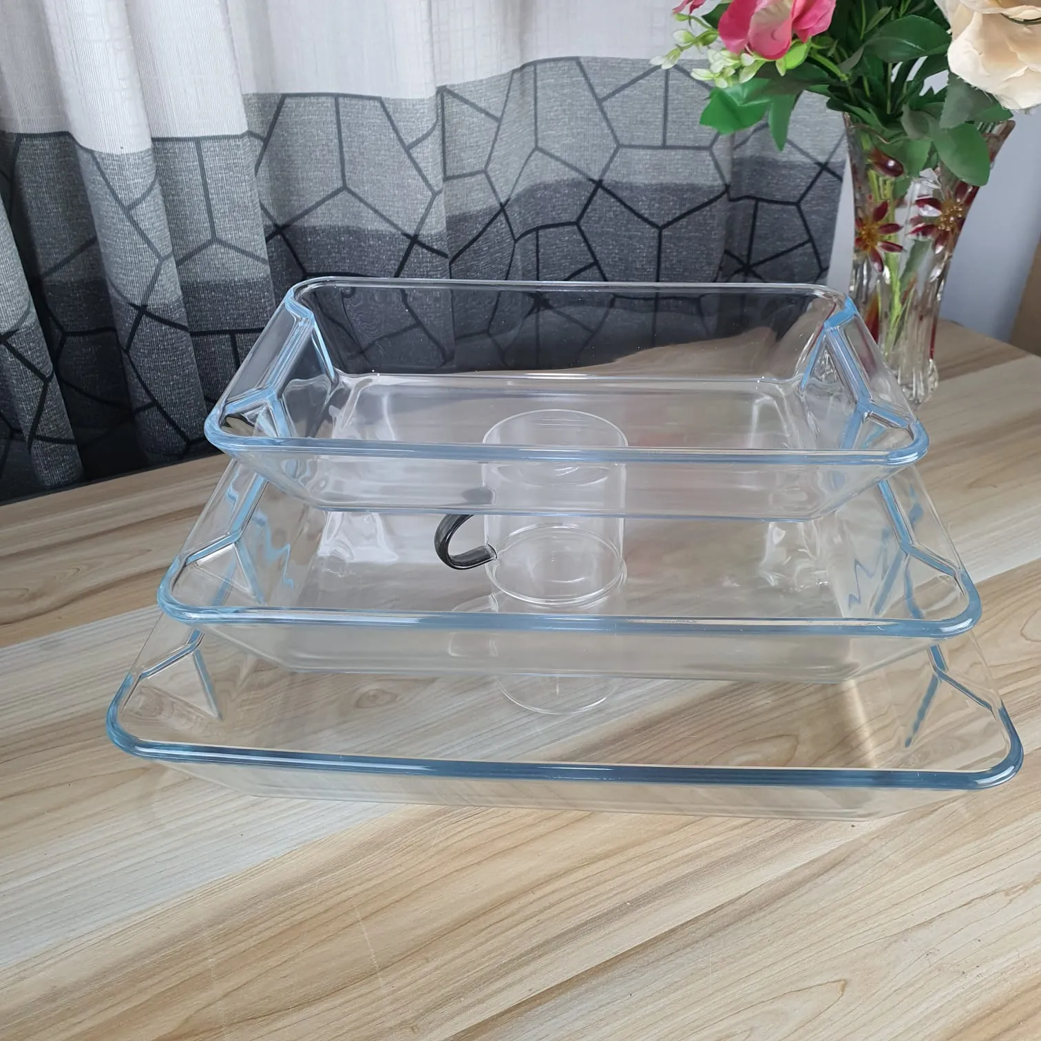 3pcs Rectangular Serving Dish Two Handle 00864 - Image 3