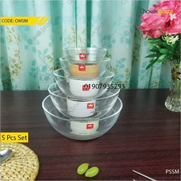 5pcs glass Curry bowl set