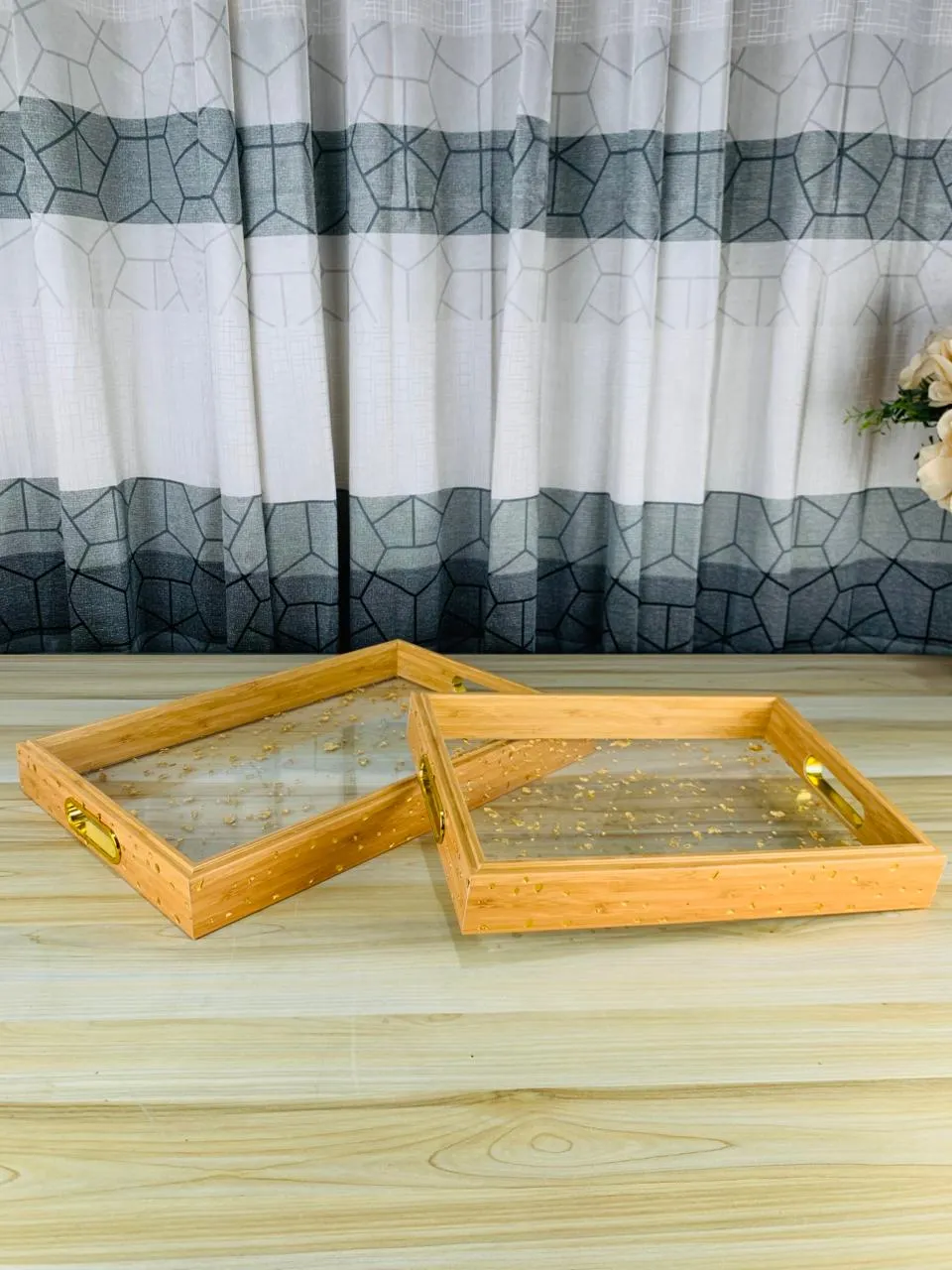2pcs Set Acrylic Bembbo Serving Trey 01154