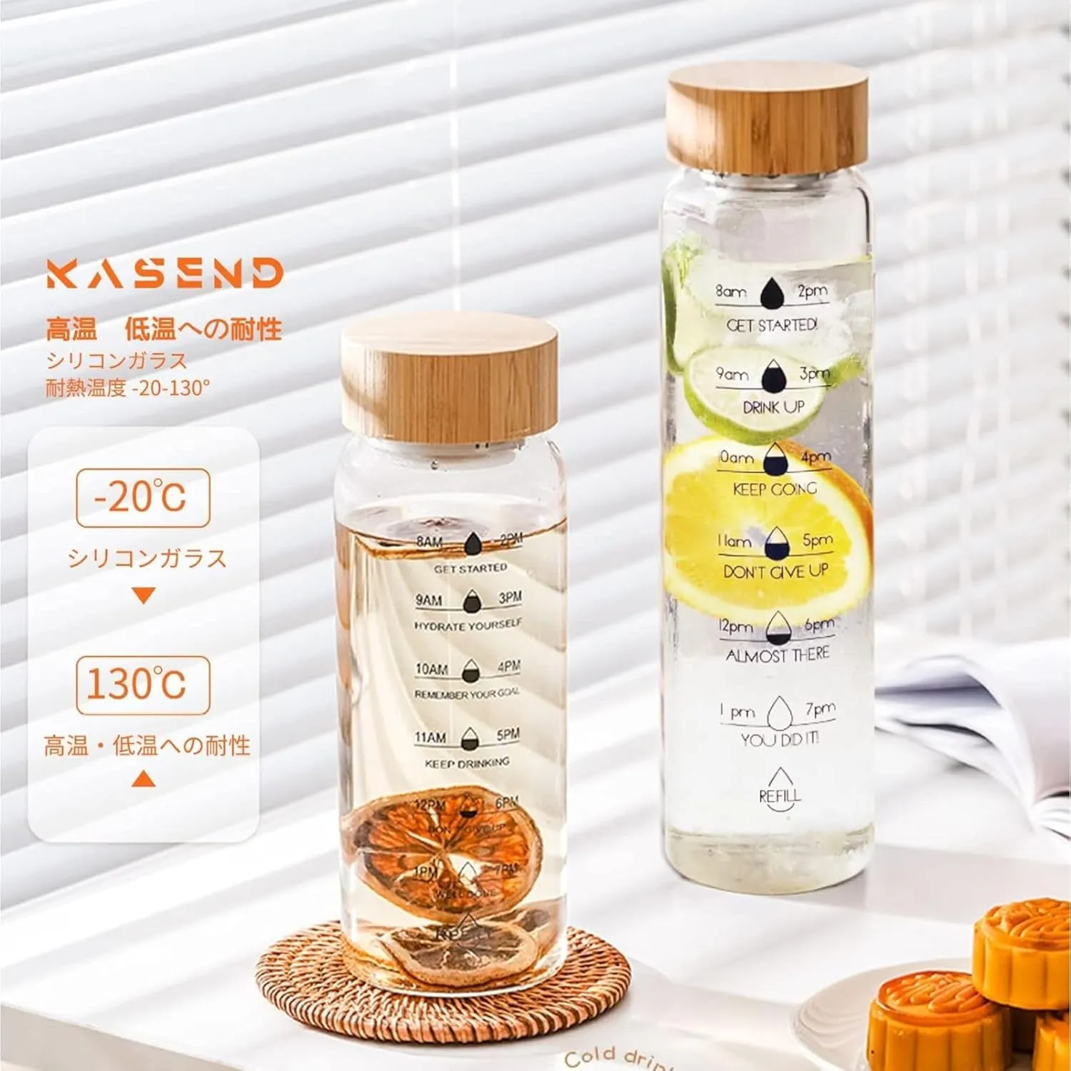 Wooden Lid Time Mark Water Bottle 00850 - Image 5