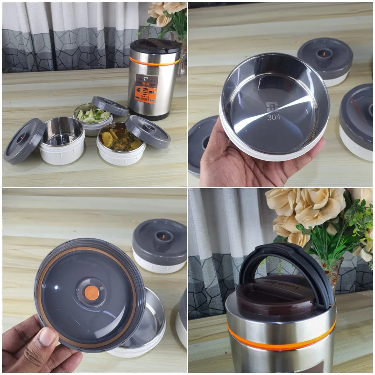 Stainless Steel Protable Hotpot Lunch Box 01399