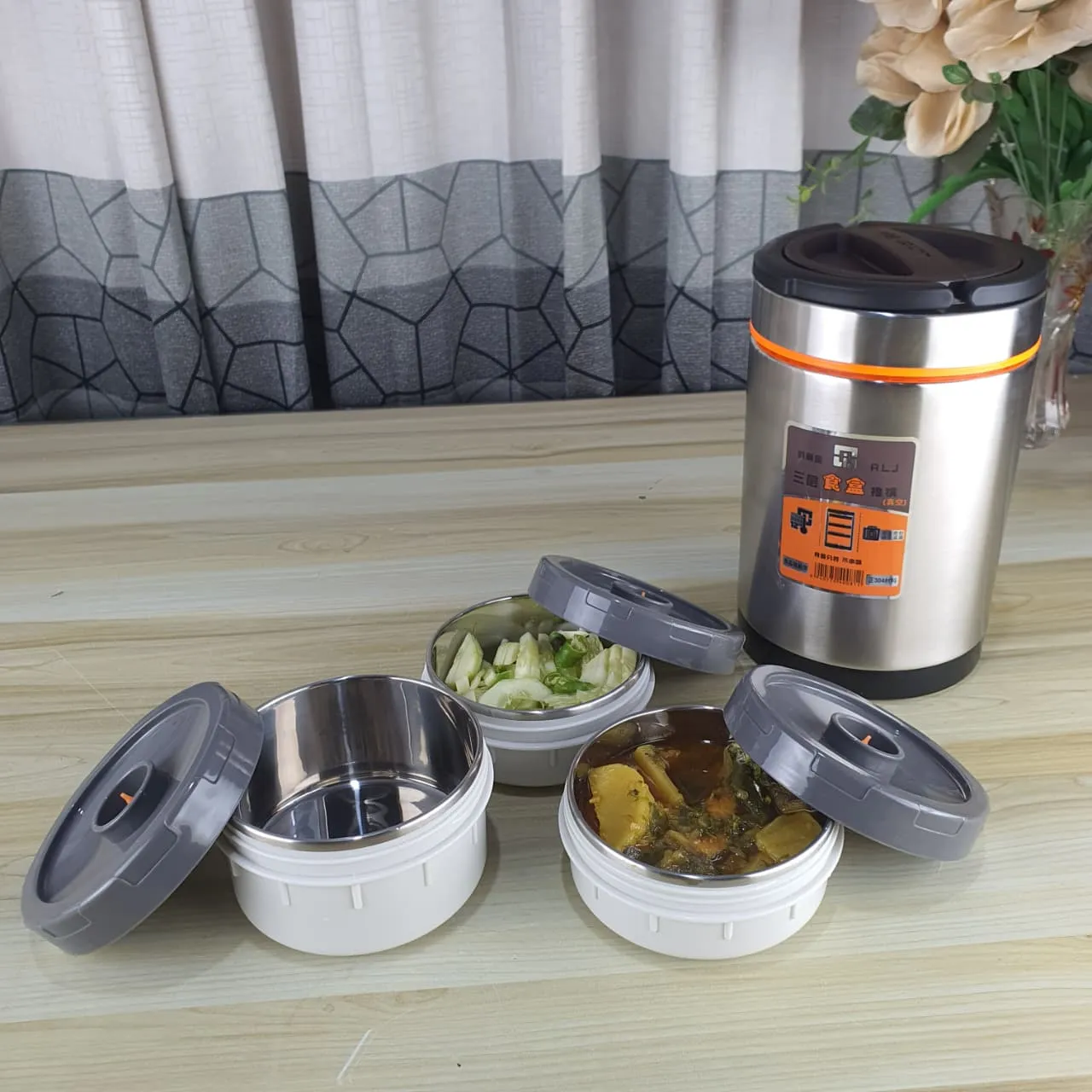 Stainless Steel Protable Hotpot Lunch Box 01399 - Image 3