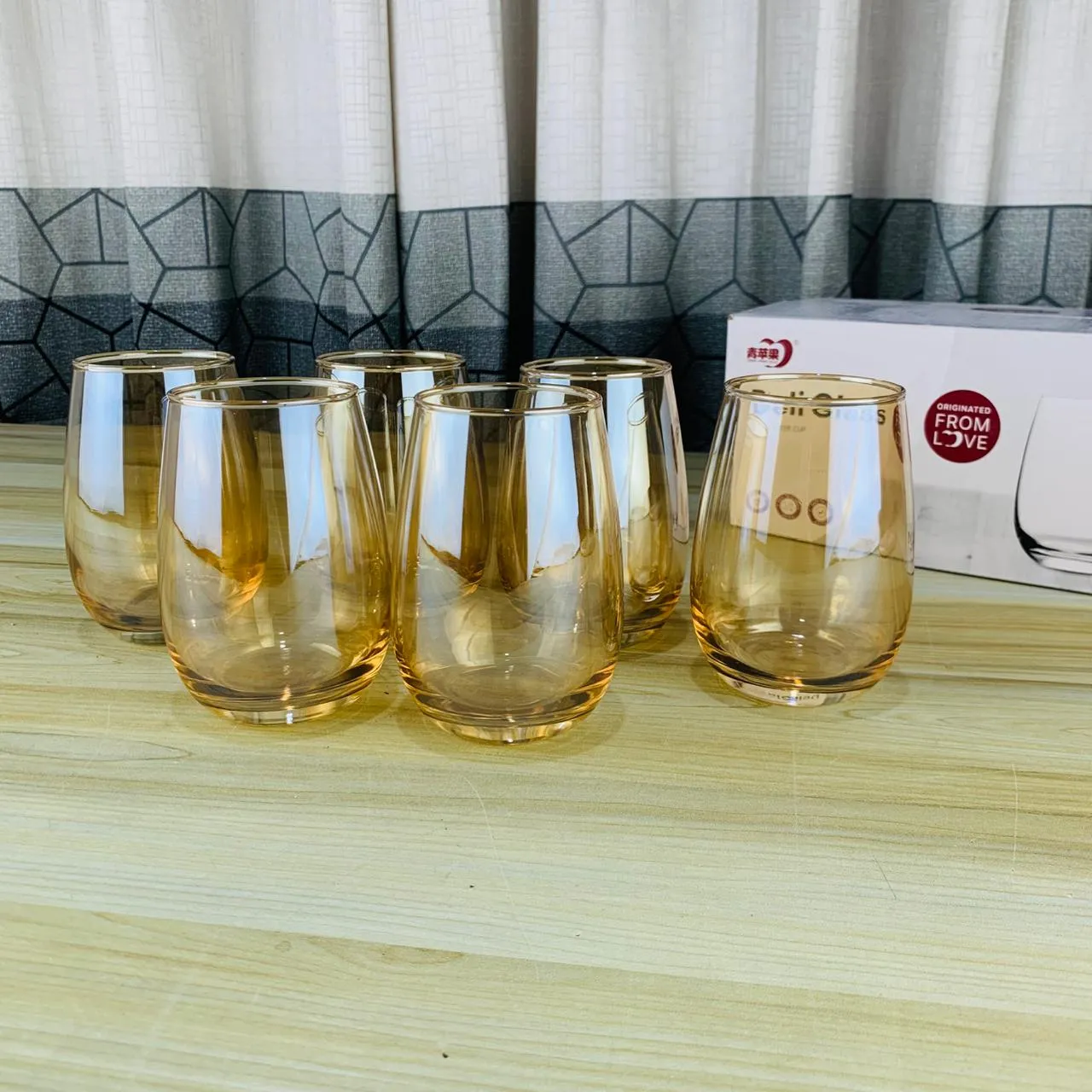 Deli Glass Golden Oval Plain 400ml AH 01274 - Image 4