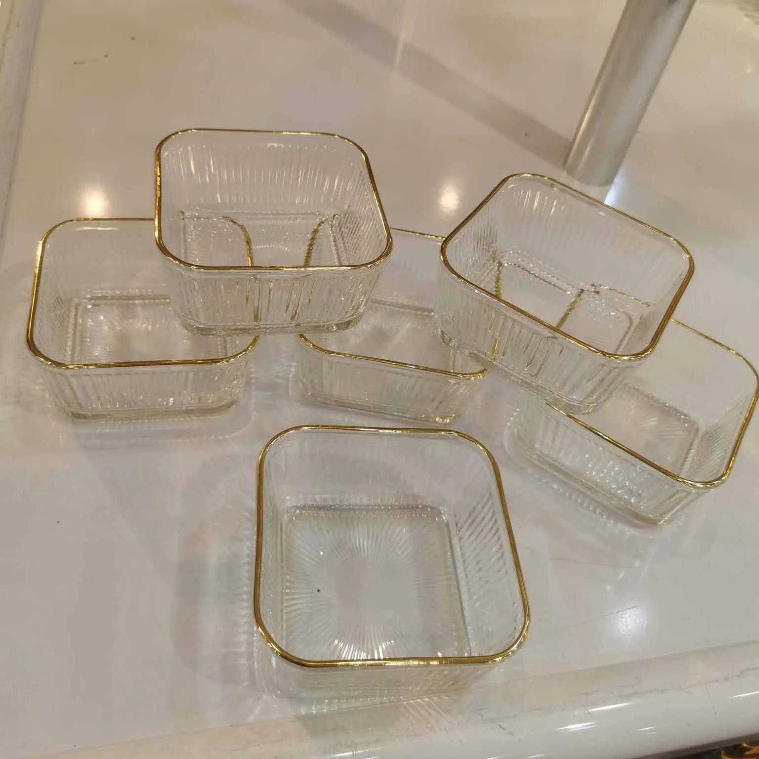 Square Gold Rim Step Design Dessert Bati 00977 - Image 3