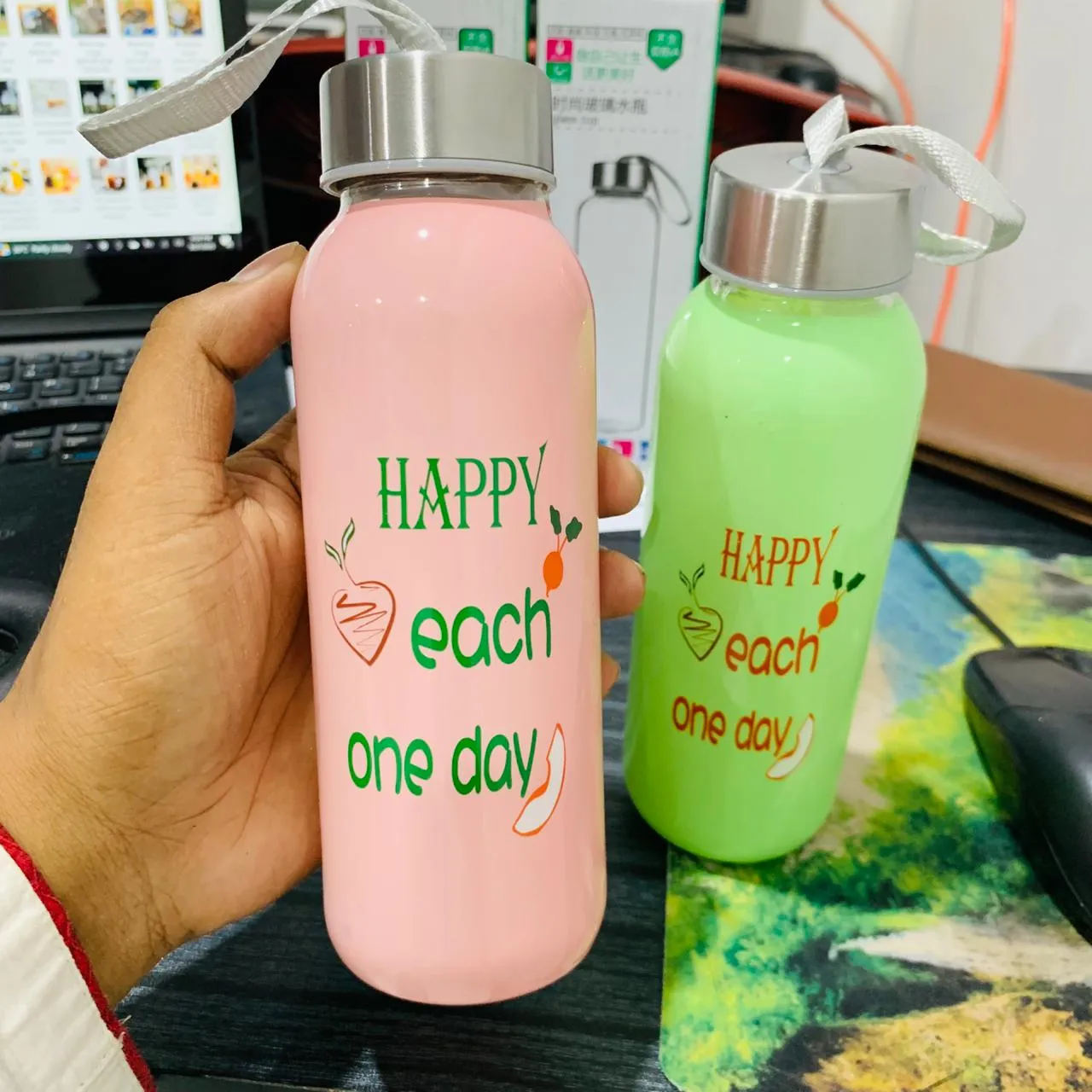 300ml Glass Water Bottle 01296