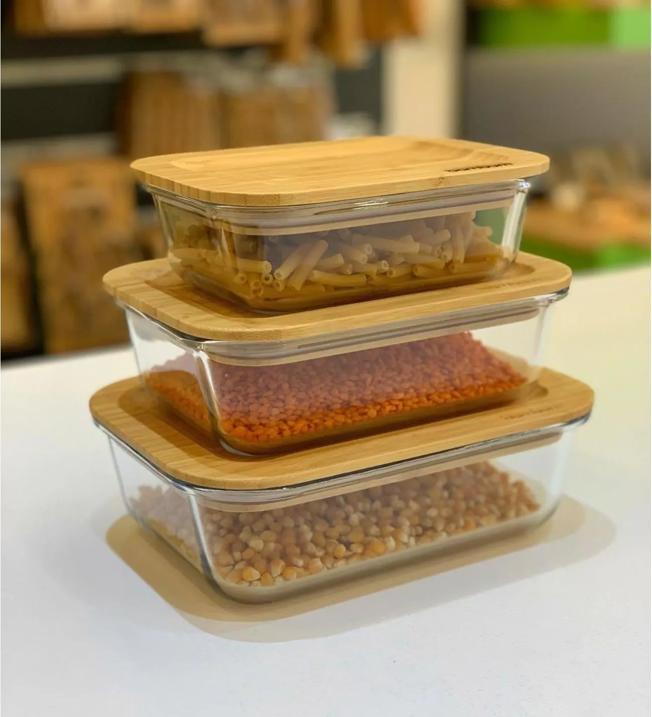3pcs Wooden lid Airtight Bati Set 01135