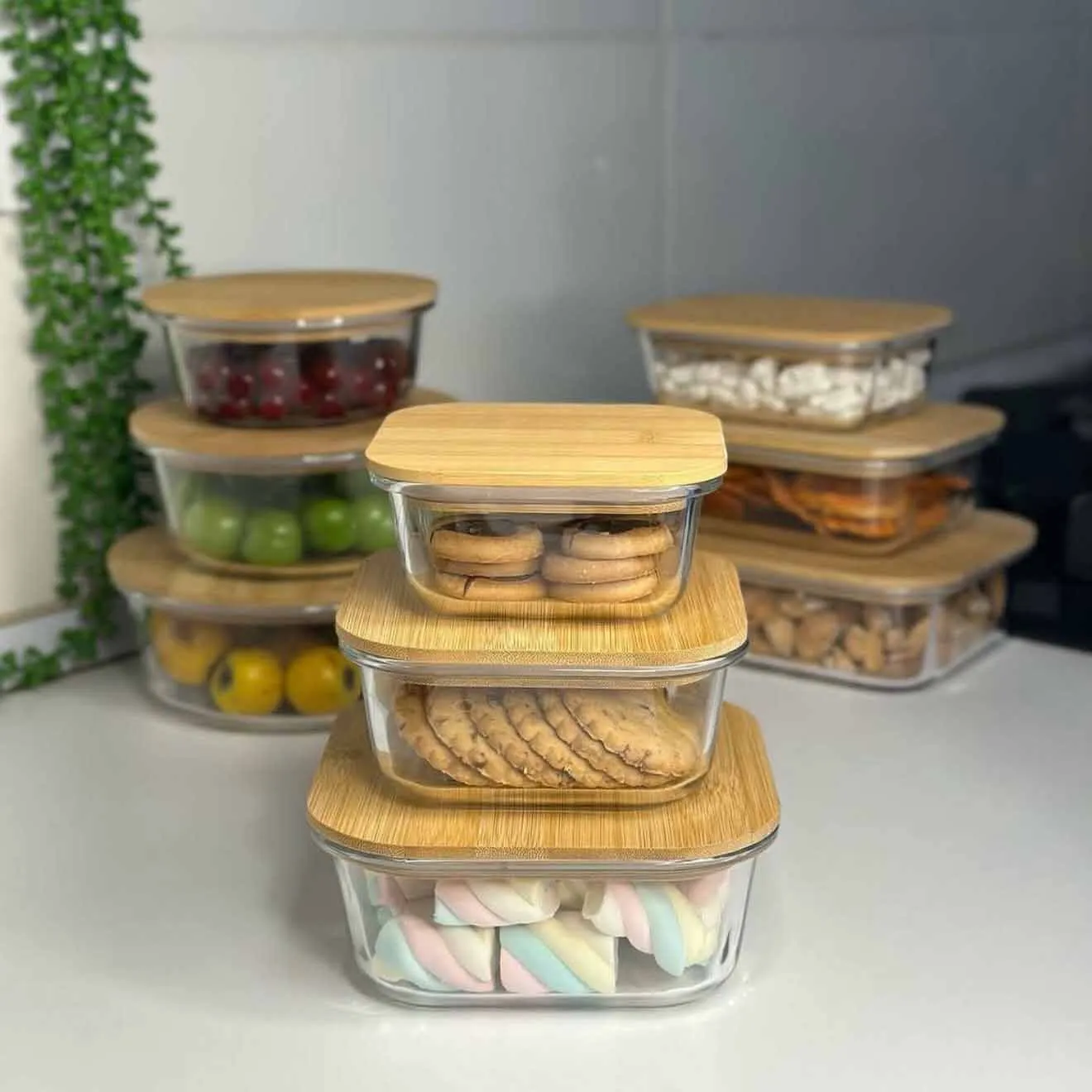 3pcs Wooden lid Airtight Bati Set 01135 - Image 5