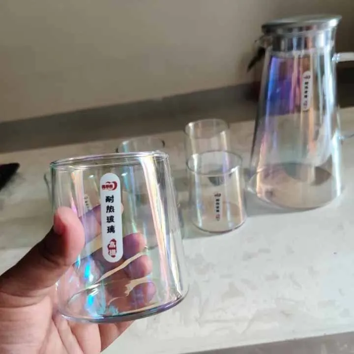 7pcs Borosilicate Glass Water Jug Set 00215-rainbow