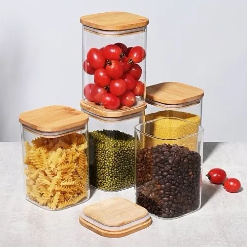 280ml Square Glass Jar Set 01356