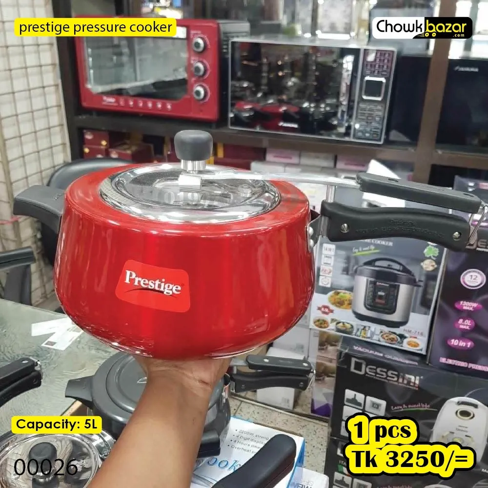 Prestige 5 Liter Stainless Steel Pressure Cooker 00026