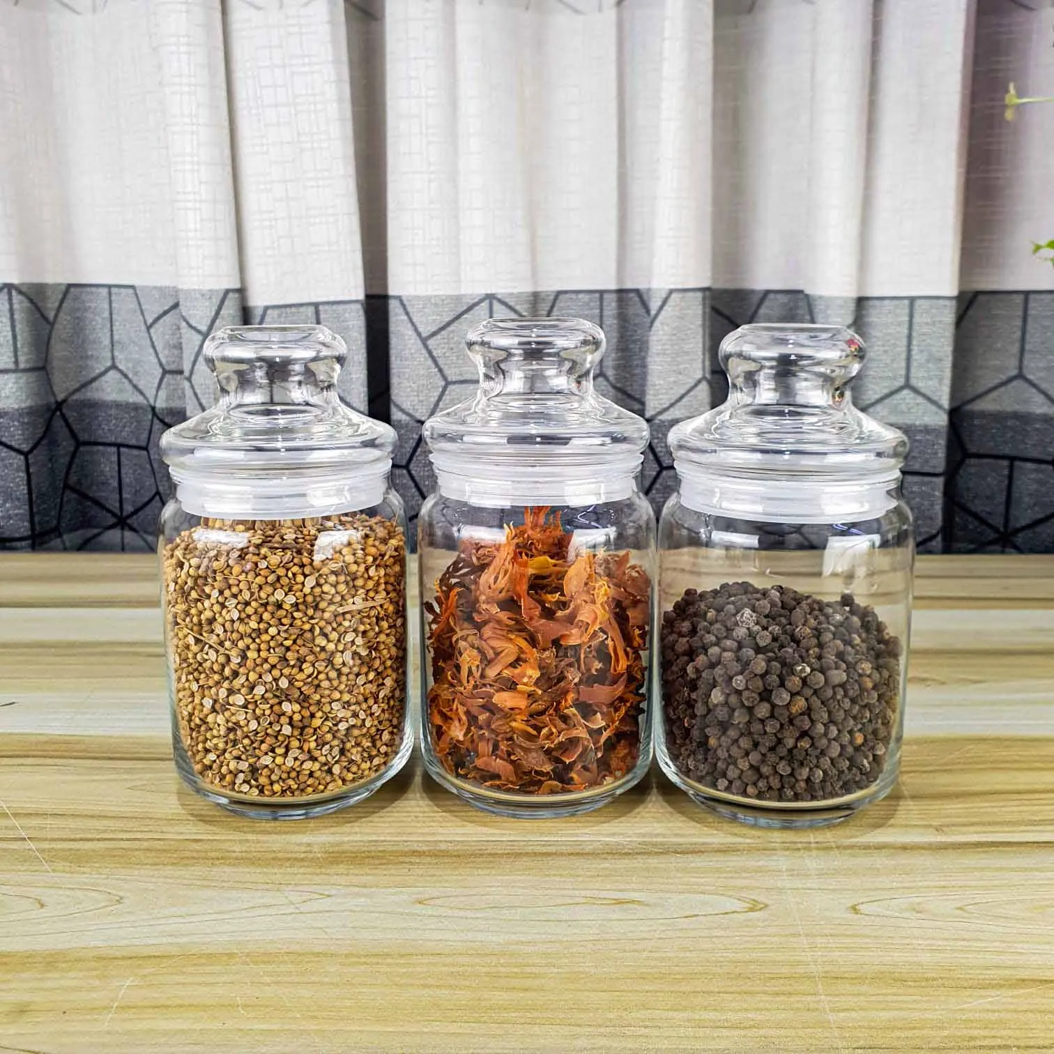 3pcs 650ml Ocean Crystal Airtight Glass jar 01225