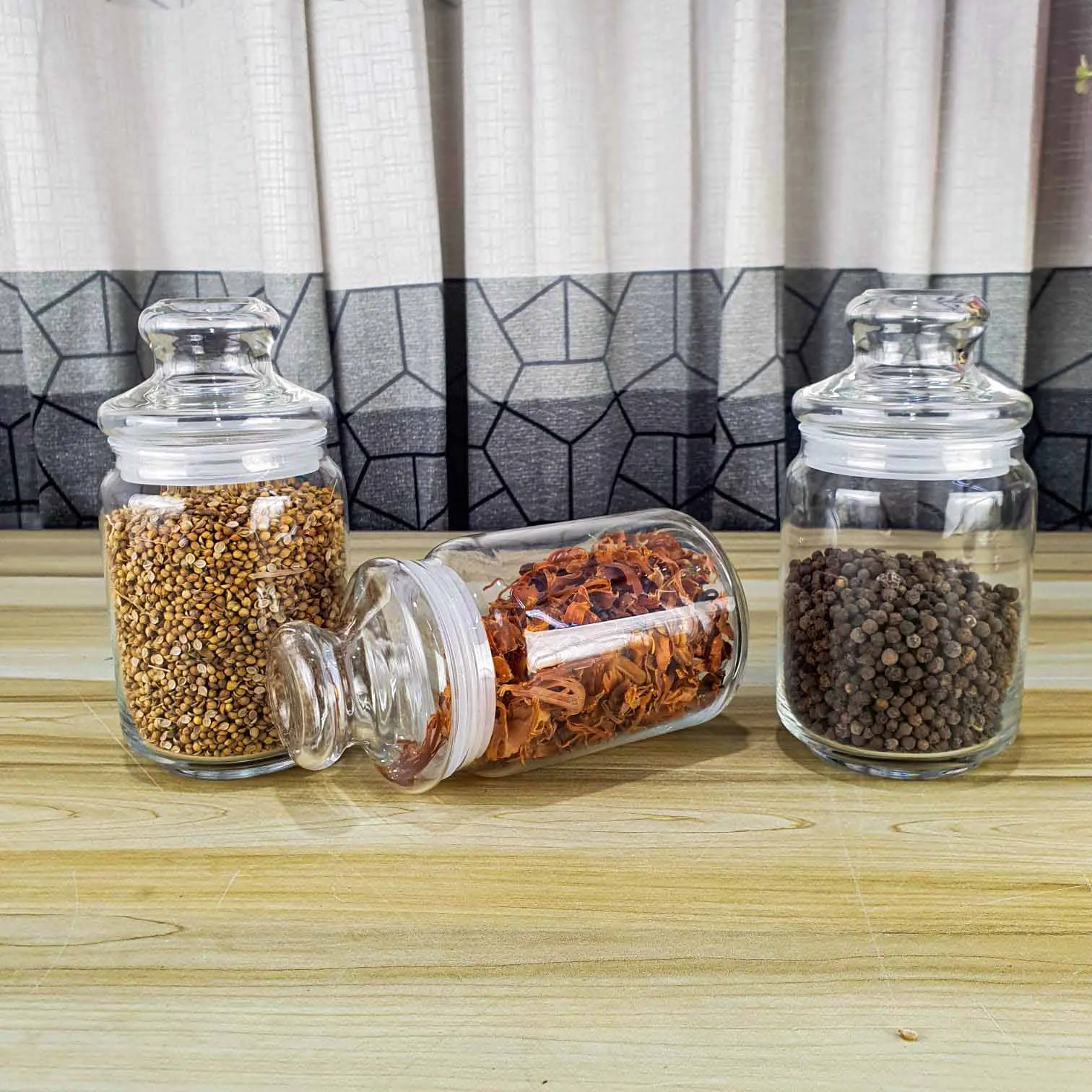 3pcs 650ml Ocean Crystal Airtight Glass jar 01225