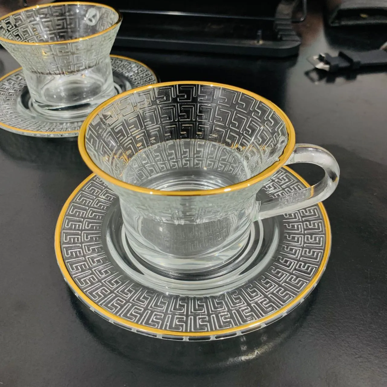 6pcs Tea Cup Set with Saucer HH-102  01187 - Image 3